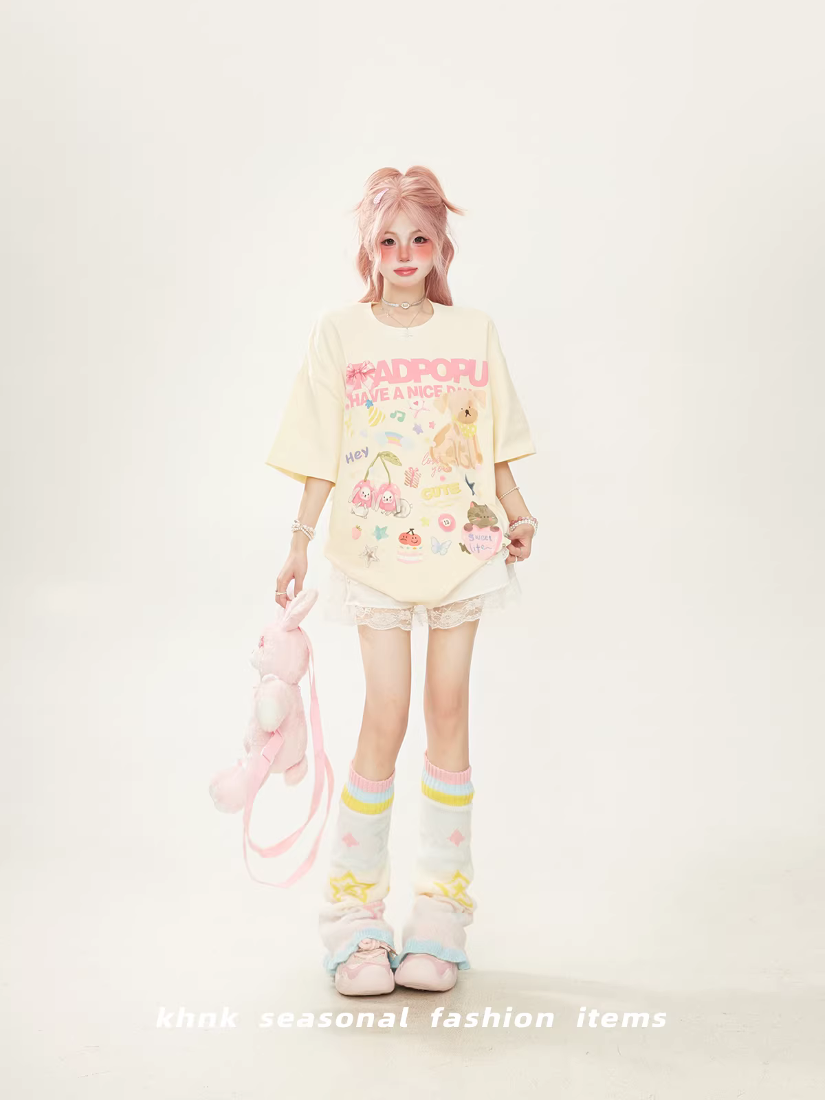 Summer Adorable Cartoon-Print Cute Short-Sleeve T-Shirt for Women – Korean-Style Half Sleeve Top, Trendy Niche Design